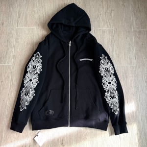 chrome hearts aspen scroll zip-up hoodie